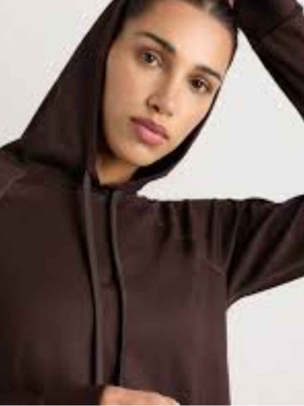 Quince Everyday Brown Pullover Hoodie with Drawstring - Picture 3 of 7
